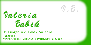 valeria babik business card